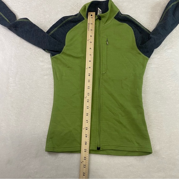 Ibex Jacket Sz XS Women's Merino Wool Green Gray Zip Up Sweater Outdoor Hiking - Picture 10 of 12